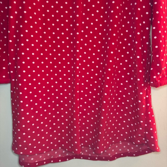 Croft & Barrow Red and White Polka Dot Nightgown Polyester Faux Fur Size XXL - Picture 8 of 10